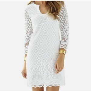 Gorgeous Lilly Pulitzer White Paradise Island Lace Dress Size Medium